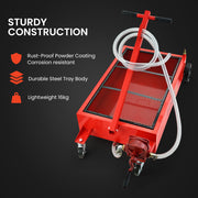 T-Rex 76L Low Level Mobile Truck Waste Oil Fluid Drainer Pan, Hand Pump, for Workshop V219-VHWWODTR8PNA
