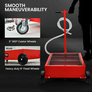 T-Rex 76L Low Level Mobile Truck Waste Oil Fluid Drainer Pan, Hand Pump, for Workshop V219-VHWWODTR8PNA
