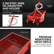 T-Rex 76L Low Level Mobile Truck Waste Oil Fluid Drainer Pan, Hand Pump, for Workshop V219-VHWWODTR8PNA