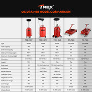 T-Rex 76L Low Level Mobile Truck Waste Oil Fluid Drainer Pan, Hand Pump, for Workshop V219-VHWWODTR8PNA
