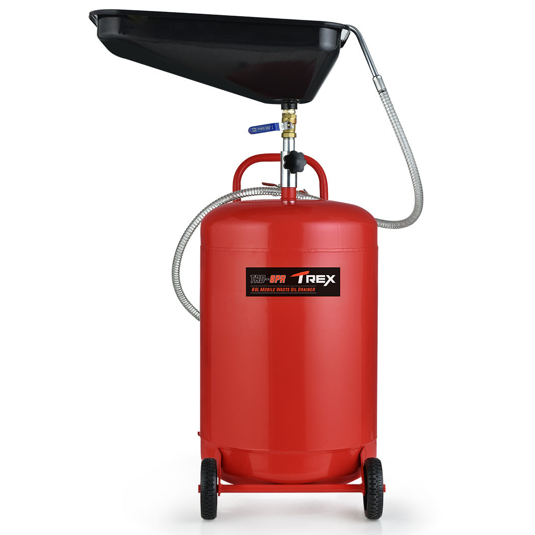 T-REX 80L Mobile Waste Oil Drainer, Telescopic, with Air Compressor Fitting, for Workshop V219-VHWWODTR8PRA