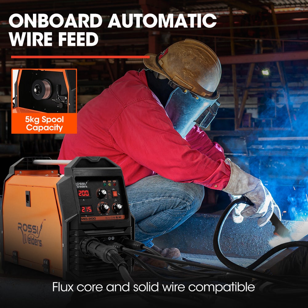 ROSSI 200A MIG/MAG/MMA/ARC/TIG Multi-Purpose Welder MIG-200, Flux/Solid Wire/CO2 Or Argon Gas V219-WDRMIGRO200A