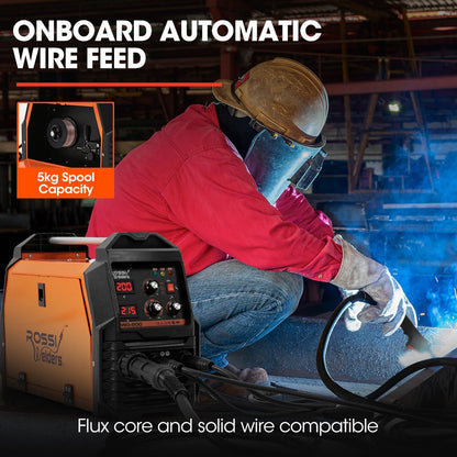 ROSSI 200A MIG/MAG/MMA/ARC/TIG Multi-Purpose Welder MIG-200, Flux/Solid Wire/CO2 Or Argon Gas V219-WDRMIGRO200A