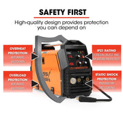 ROSSI 200A MIG/MAG/MMA/ARC/TIG Multi-Purpose Welder MIG-200, Flux/Solid Wire/CO2 Or Argon Gas V219-WDRMIGRO200A