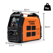 ROSSI 45A Plasma Cutter, Non-Touch Pilot ARC for Easy Cuts of Painted or Rusty Metals, DC Inverter Cutting V219-WDRPLMROC45A