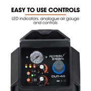 ROSSI 45A Plasma Cutter, Non-Touch Pilot ARC for Easy Cuts of Painted or Rusty Metals, DC Inverter Cutting V219-WDRPLMROC45A