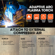 ROSSI 45A Plasma Cutter, Non-Touch Pilot ARC for Easy Cuts of Painted or Rusty Metals, DC Inverter Cutting V219-WDRPLMROC45A
