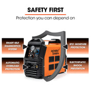 ROSSI 45A Plasma Cutter, Non-Touch Pilot ARC for Easy Cuts of Painted or Rusty Metals, DC Inverter Cutting V219-WDRPLMROC45A