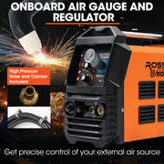 ROSSI 45A Plasma Cutter, Non-Touch Pilot ARC for Easy Cuts of Painted or Rusty Metals, DC Inverter Cutting V219-WDRPLMROC45A