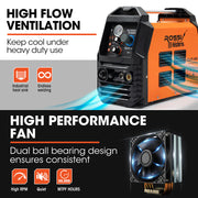 ROSSI 45A Plasma Cutter, Non-Touch Pilot ARC for Easy Cuts of Painted or Rusty Metals, DC Inverter Cutting V219-WDRPLMROC45A