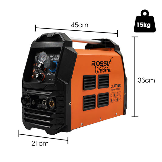 ROSSI 60A Plasma Cutter, Non-Touch Pilot ARC for Easy Cuts of Painted or Rusty Metals, DC Inverter Cutting V219-WDRPLMROC60A