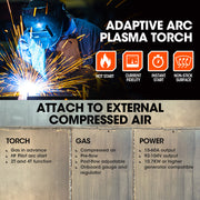 ROSSI 60A Plasma Cutter, Non-Touch Pilot ARC for Easy Cuts of Painted or Rusty Metals, DC Inverter Cutting V219-WDRPLMROC60A