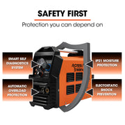 ROSSI 60A Plasma Cutter, Non-Touch Pilot ARC for Easy Cuts of Painted or Rusty Metals, DC Inverter Cutting V219-WDRPLMROC60A