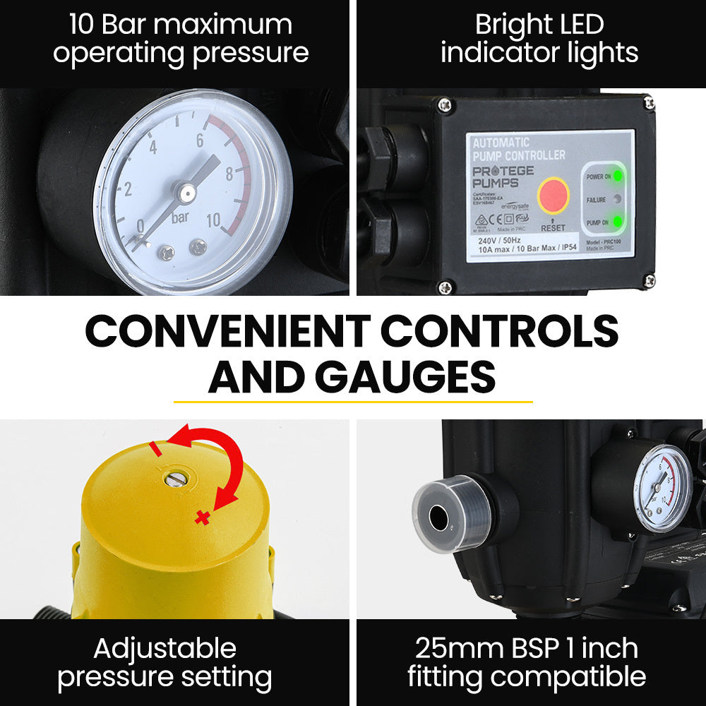 Protege Multi-stage Water Hi-pressure Pump with Auto-controller Home Garden Irrigation 6-Stage Electric V219-WTPMTSPT6CNA