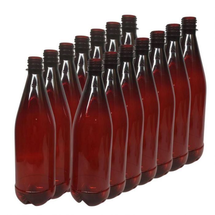 750ml Amber PET beer bottle with caps x 16 V225-8885