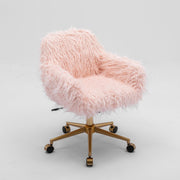 Fluffy Office Chair Faux Fur Modern Swivel Desk Chair for Women And Girls-Pink V226-SW1005PK