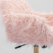 Fluffy Office Chair Faux Fur Modern Swivel Desk Chair for Women And Girls-Pink V226-SW1005PK