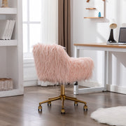 Fluffy Office Chair Faux Fur Modern Swivel Desk Chair for Women And Girls-Pink V226-SW1005PK