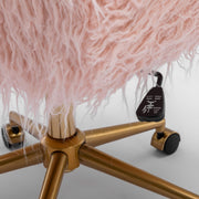 Fluffy Office Chair Faux Fur Modern Swivel Desk Chair for Women And Girls-Pink V226-SW1005PK