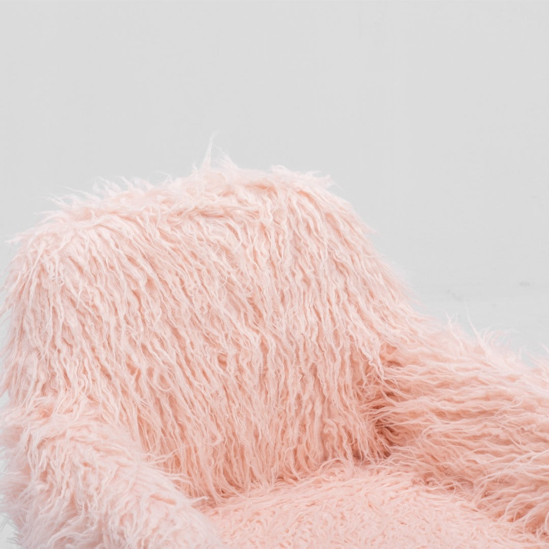 Fluffy Office Chair Faux Fur Modern Swivel Desk Chair for Women And Girls-Pink V226-SW1005PK