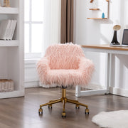 Fluffy Office Chair Faux Fur Modern Swivel Desk Chair for Women And Girls-Pink V226-SW1005PK