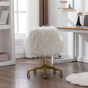 Fluffy Office Chair Faux Fur Modern Swivel Desk Chair for Women And Girls-White V226-SW1005WT