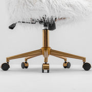 Fluffy Office Chair Faux Fur Modern Swivel Desk Chair for Women And Girls-White V226-SW1005WT