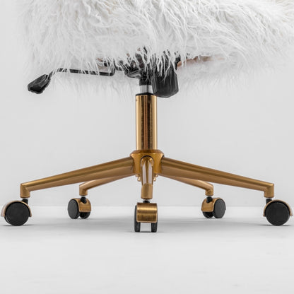 Fluffy Office Chair Faux Fur Modern Swivel Desk Chair for Women And Girls-White V226-SW1005WT