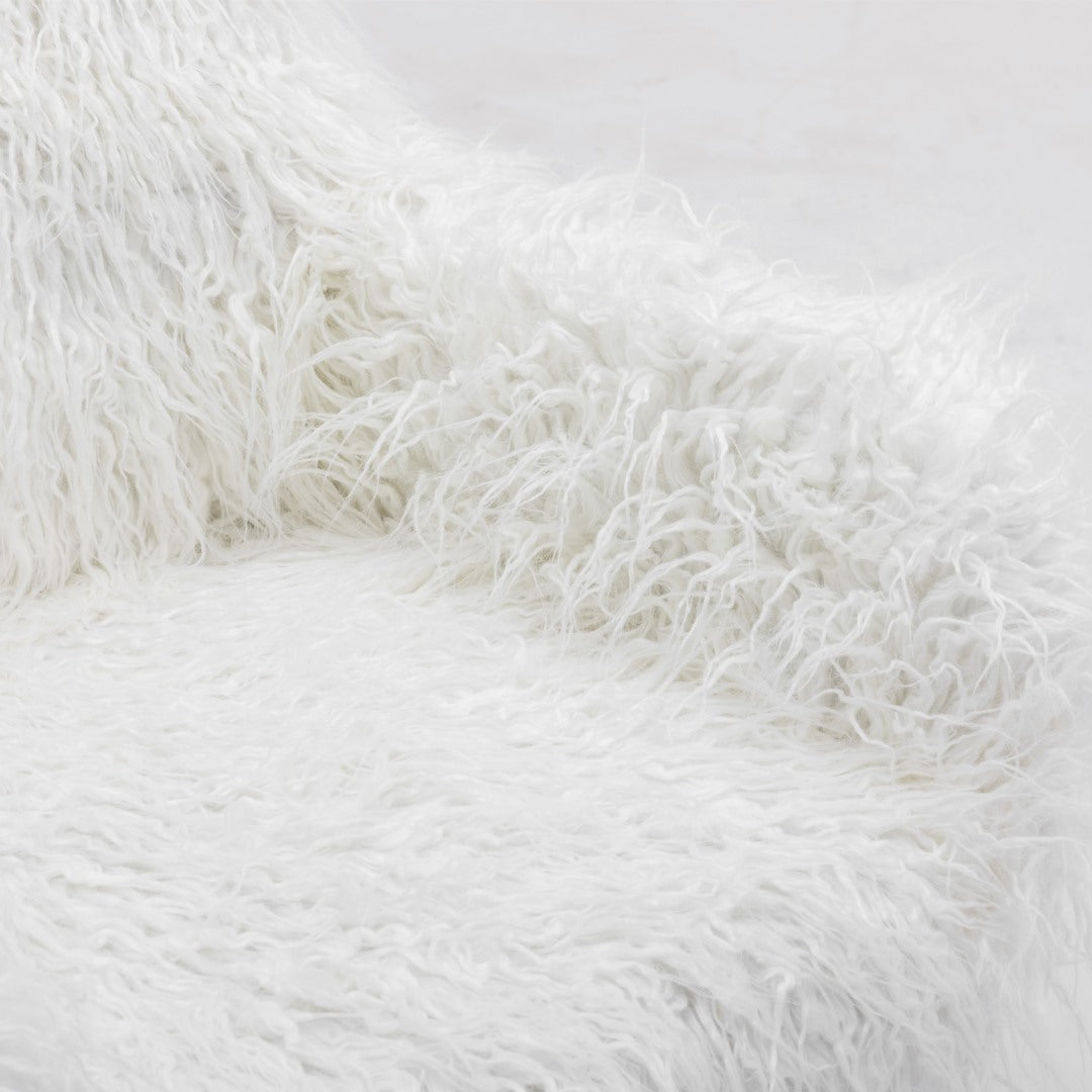 Fluffy Office Chair Faux Fur Modern Swivel Desk Chair for Women And Girls-White V226-SW1005WT