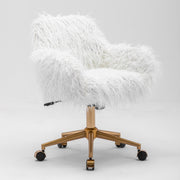 Fluffy Office Chair Faux Fur Modern Swivel Desk Chair for Women And Girls-White V226-SW1005WT