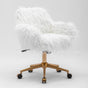 Fluffy Office Chair Faux Fur Modern Swivel Desk Chair for Women And Girls-White V226-SW1005WT