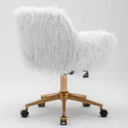 Fluffy Office Chair Faux Fur Modern Swivel Desk Chair for Women And Girls-White V226-SW1005WT