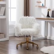 Fluffy Office Chair Faux Fur Modern Swivel Desk Chair for Women And Girls-White V226-SW1005WT
