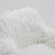 Fluffy Office Chair Faux Fur Modern Swivel Desk Chair for Women And Girls-White V226-SW1005WT