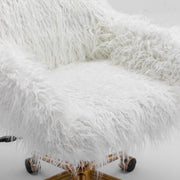 Fluffy Office Chair Faux Fur Modern Swivel Desk Chair for Women And Girls-White V226-SW1005WT