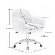 Fluffy Office Chair Faux Fur Modern Swivel Desk Chair for Women And Girls-White V226-SW1005WT