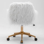 Fluffy Office Chair Faux Fur Modern Swivel Desk Chair for Women And Girls-White V226-SW1005WT