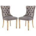 AADEN 2x Velvet Dining Chairs with Golden Metal Legs-Grey V226-SW1501GY