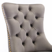 AADEN 4x Velvet Dining Chairs with Golden Metal Legs-Grey V226-SW1501GY-2