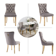 AADEN 4x Velvet Dining Chairs with Golden Metal Legs-Grey V226-SW1501GY-2