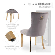 AADEN 8x Velvet Dining Chairs with Golden Metal Legs-Grey V226-SW1501GY-4
