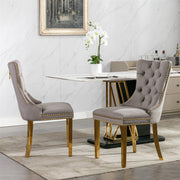 AADEN 8x Velvet Dining Chairs with Golden Metal Legs-Grey V226-SW1501GY-4
