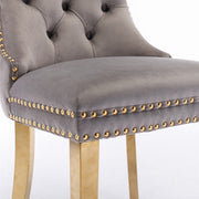 AADEN 8x Velvet Dining Chairs with Golden Metal Legs-Grey V226-SW1501GY-4