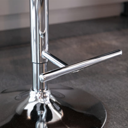 4x Height Adjustable Swivel Bar Stool Velvet Studs Barstool with Footrest and Chromed Base- Black V226-SW1712BK-2