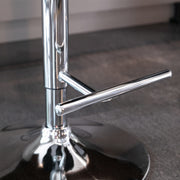 2x Height Adjustable Swivel Bar Stool Velvet Studs Barstool with Footrest and Chromed Base- Black V226-SW1712BK