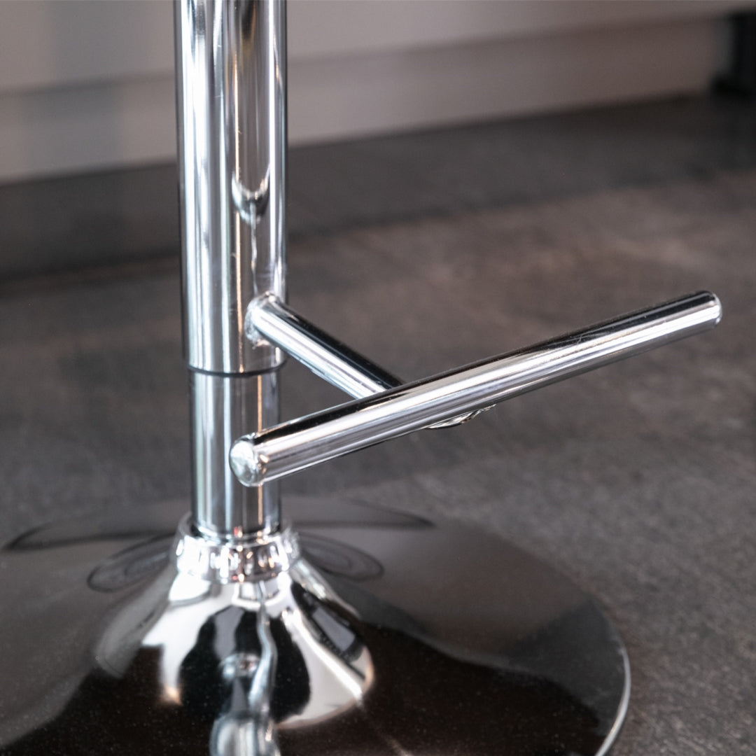 2x Height Adjustable Swivel Bar Stool Velvet Studs Barstool with Footrest and Chromed Base- Black V226-SW1712BK