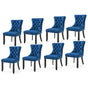 8x Velvet Dining Chairs Upholstered Tufted Kithcen Chair with Solid Wood Legs Stud Trim and Ring-Blue V226-SW1901BL-4