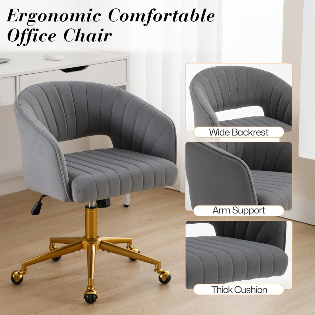 Velvet Home Office Chair- Grey V226-SW8848GY