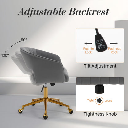 Velvet Home Office Chair- Grey V226-SW8848GY