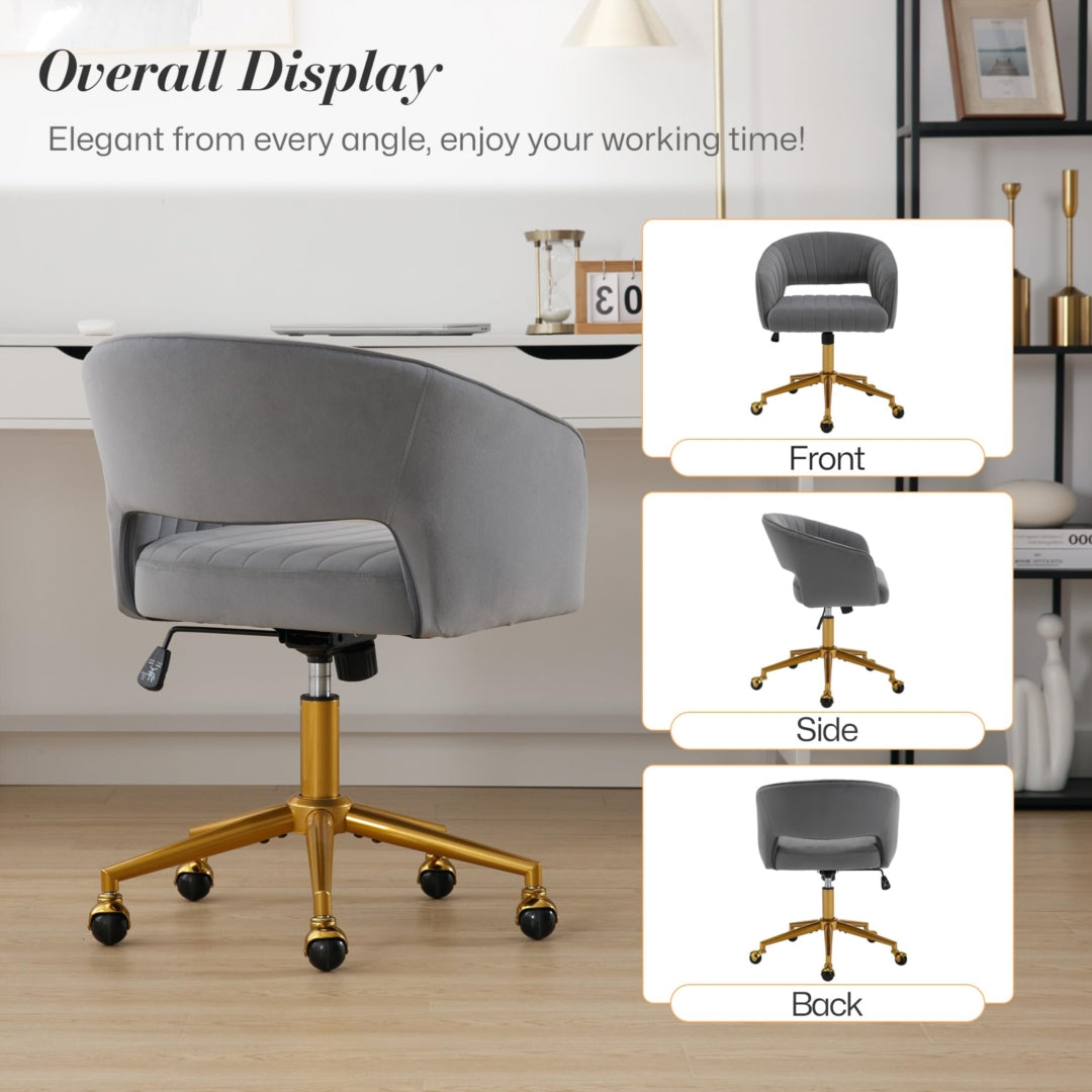 Velvet Home Office Chair- Grey V226-SW8848GY